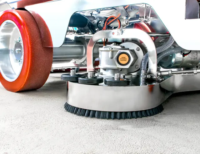 300 toeren schrobmachine is uniek in de markt. Gmatic heeft het en dan volledig RVS
