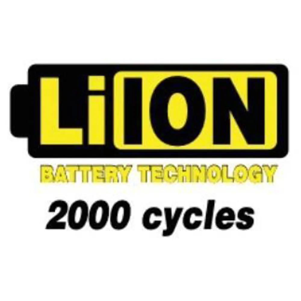 Li-ION Battery Technology logo 2000 cycli voor Floorpul KV10 rugstofzuiger