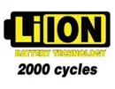 Li-ION Battery Technology logo 2000 cycli voor Floorpul KV10 rugstofzuiger