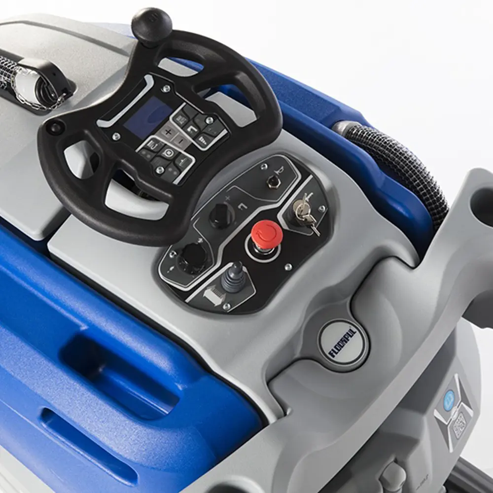 Bedieningspaneel van de Floorpul Quarz 80 schrobmachine met intuïtieve bediening