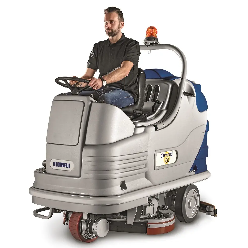 Floorpul Diamond 100 schrobmachine in gebruik bij professionele reiniging