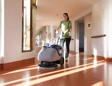 Floorpul Onyx 43B compacte achterloop-schrobmachine voor professionele vloerreinigning in Nederland