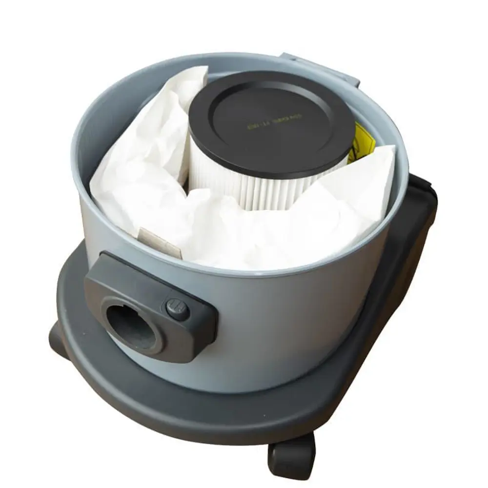 Geopende ketel Floorpul Melody met cartridgefilter en stofzuigerzak