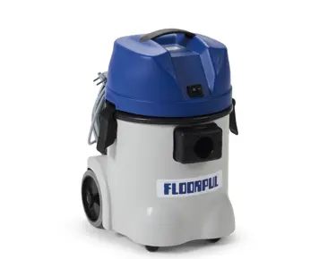 Floorpul KV20P waterstofzuiger 20 liter met blauwe motorkap en Floorpul logo