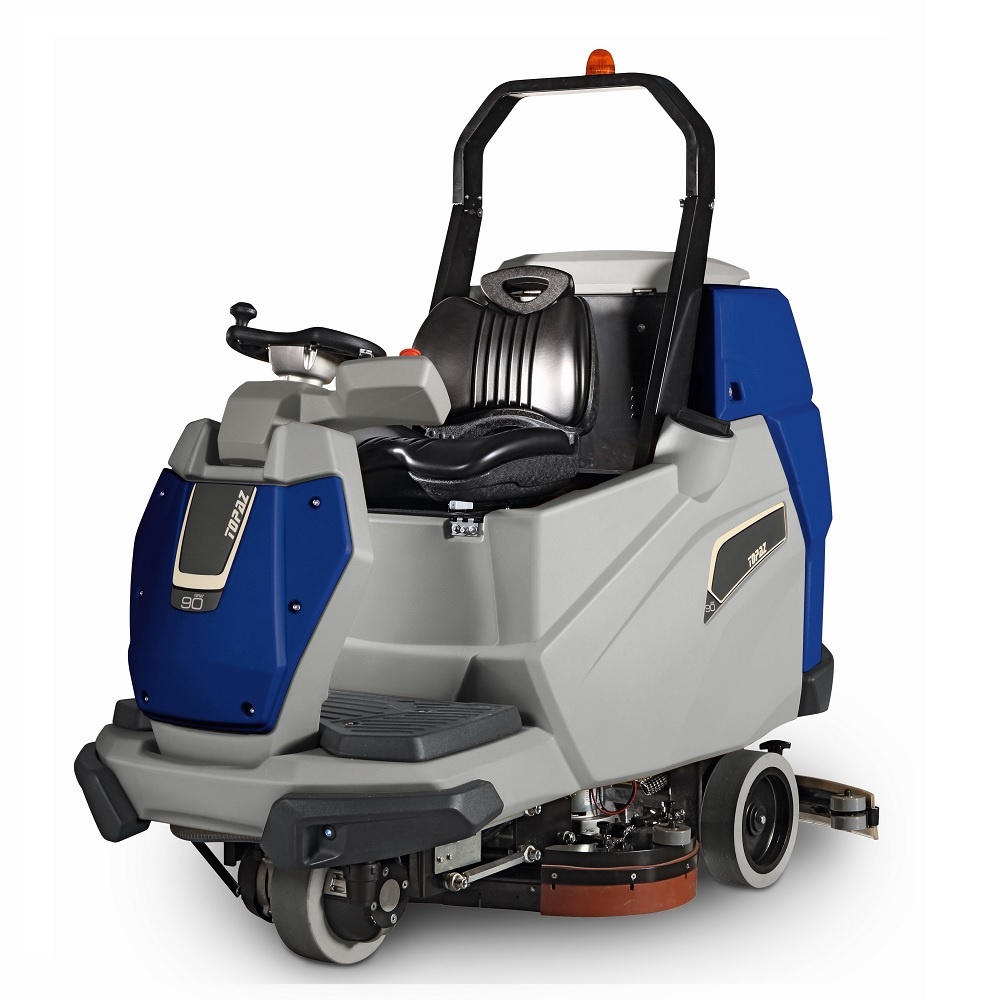 Een grote capaciteits zit schrobmachine, de Topaz 90