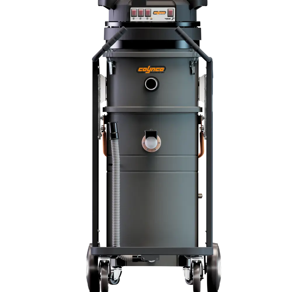 Coynco OIL 140 oliezuiger vooraanzicht met bedieningspaneel en zuigslang