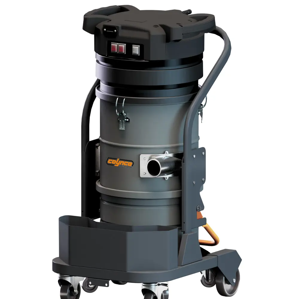 Coynco Smart 235D industriezuiger met opvangbak en slangaansluiting perspectief