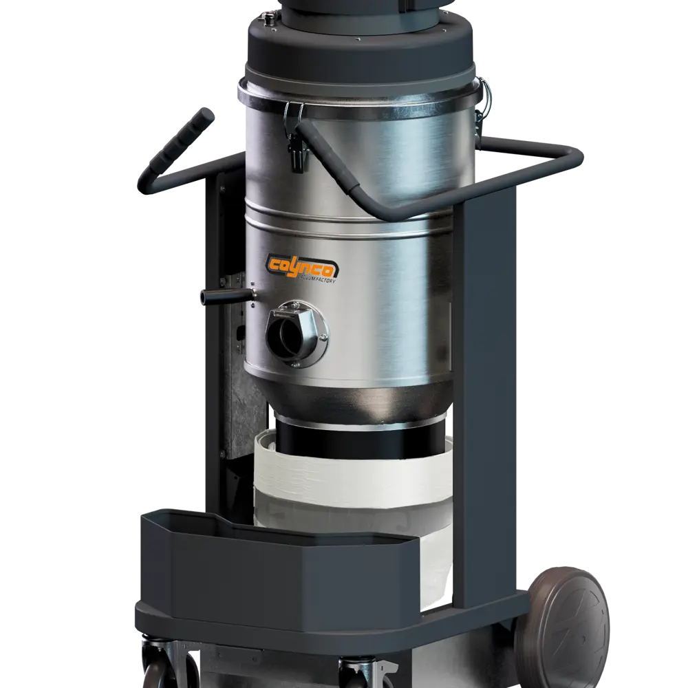 Coynco BSL BAG explosieveilige stofzuiger perspectief op zwenkwielen