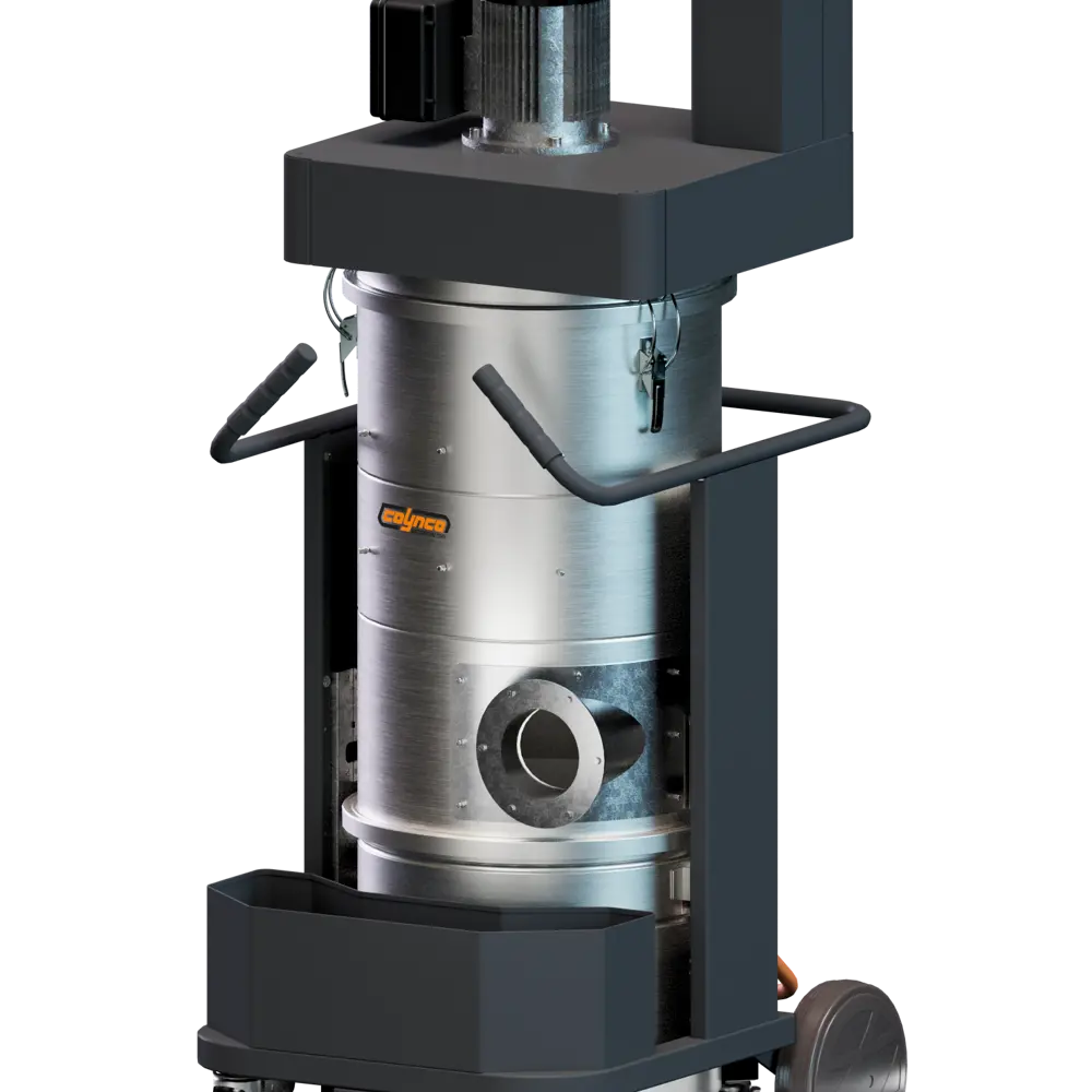 Coynco DTX1500 Basic explosieveilige stofzuiger zijaanzicht op wielen