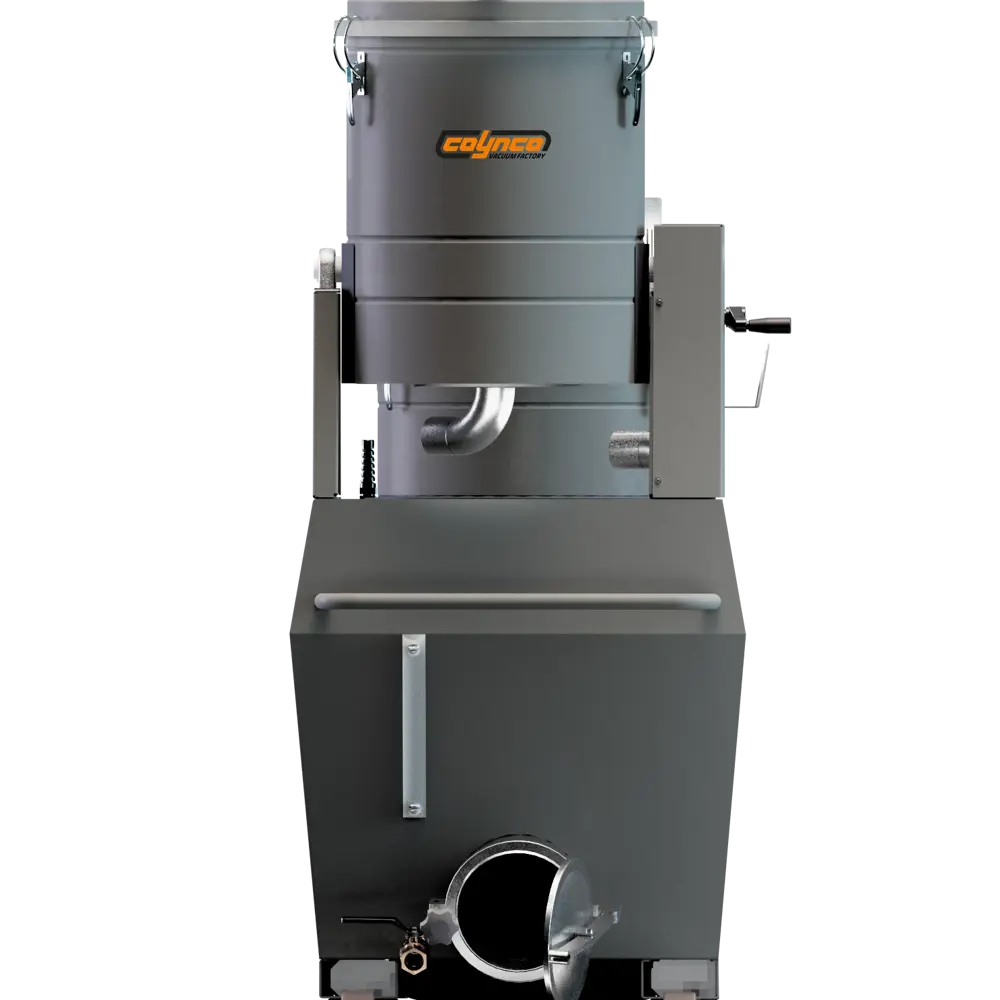 Coynco OIL 300 oliezuiger vooraanzicht met spanenafscheider en aftapopening