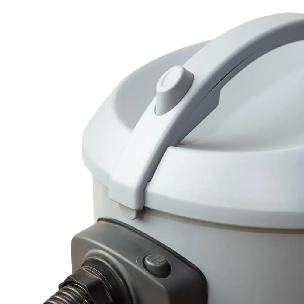 Detail deksel en vergrendeling van Floorpul Melody bedrijfsstofzuiger