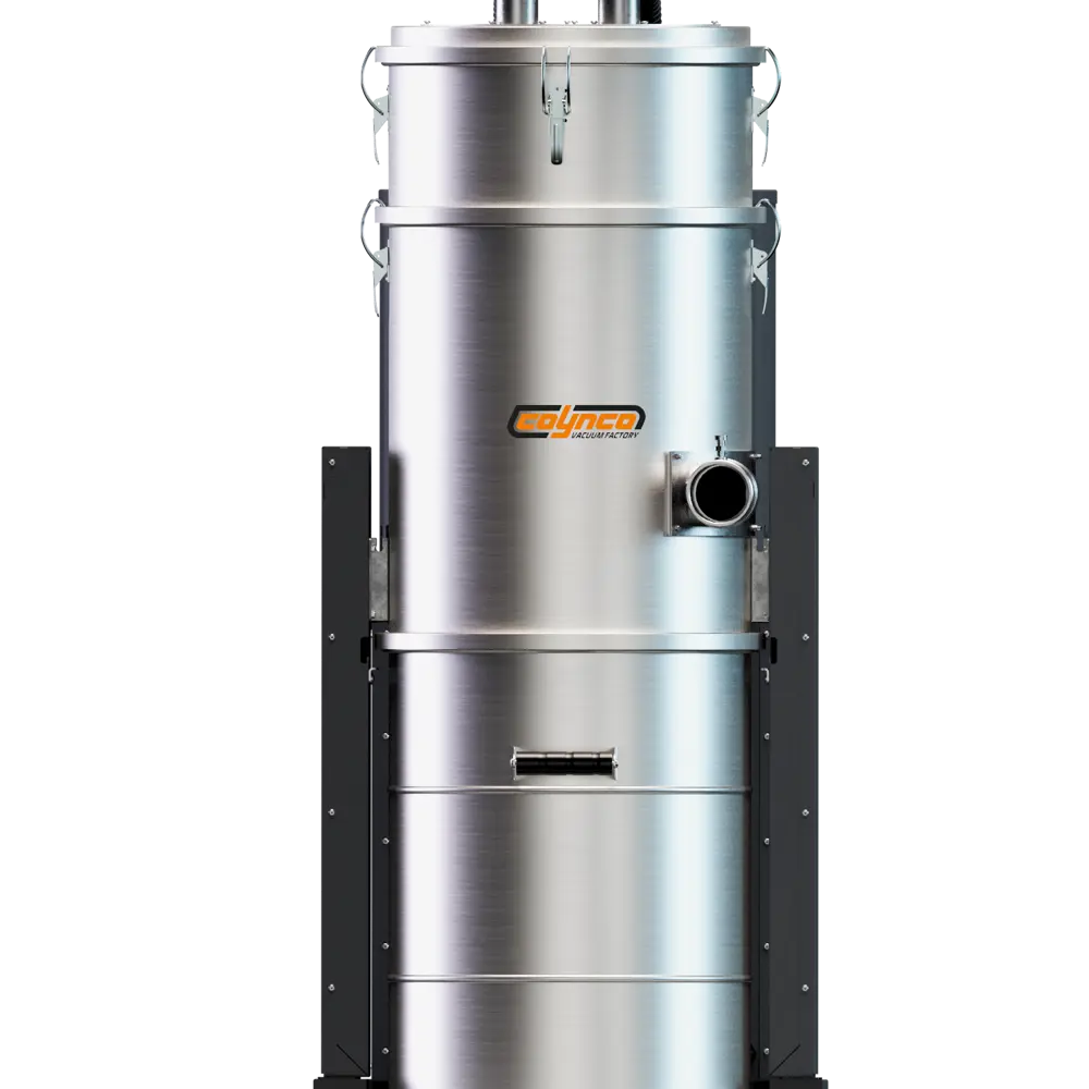 Coynco HDC 511 CLEAN ATEX stofzuiger vooraanzicht met conische stofopvang