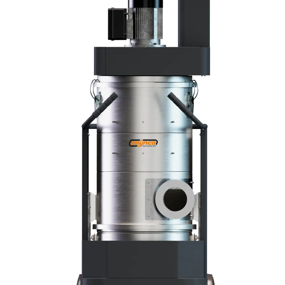 Coynco DTX1500 Basic ATEX stofzuiger vooraanzicht met RVS filtercontainer