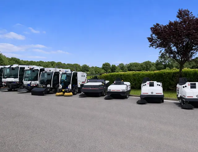 Schrobmachine in magazijn