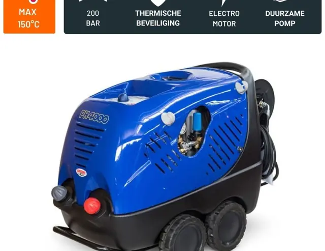 De professionele warmwater hogedrukreiniger 200 bar, de PH4000.